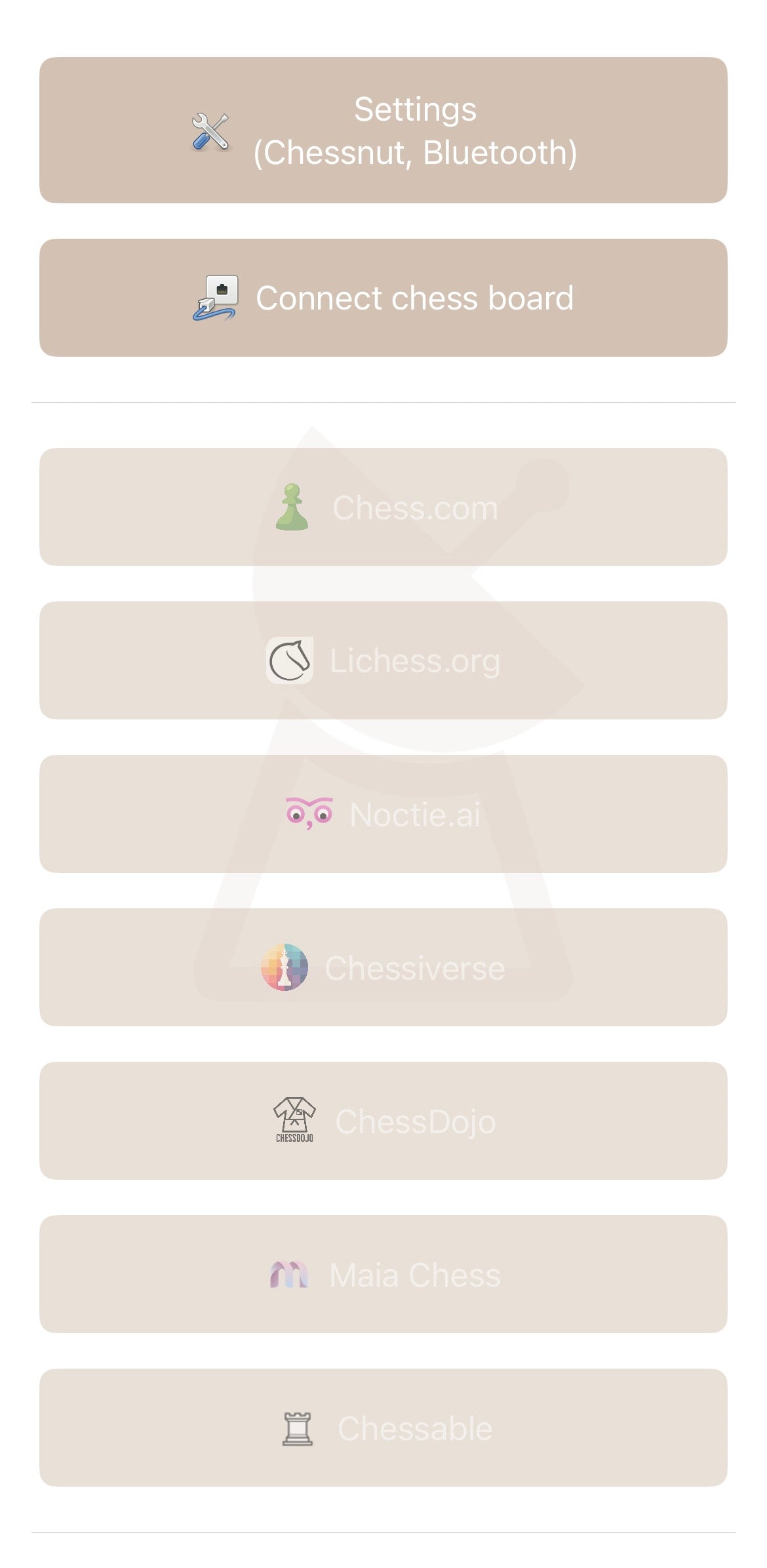 Chessconnect supported online platform list