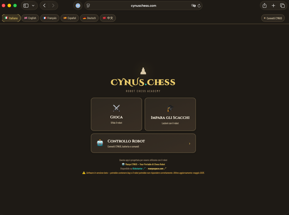Cynuschess.com browser tool screenshot
