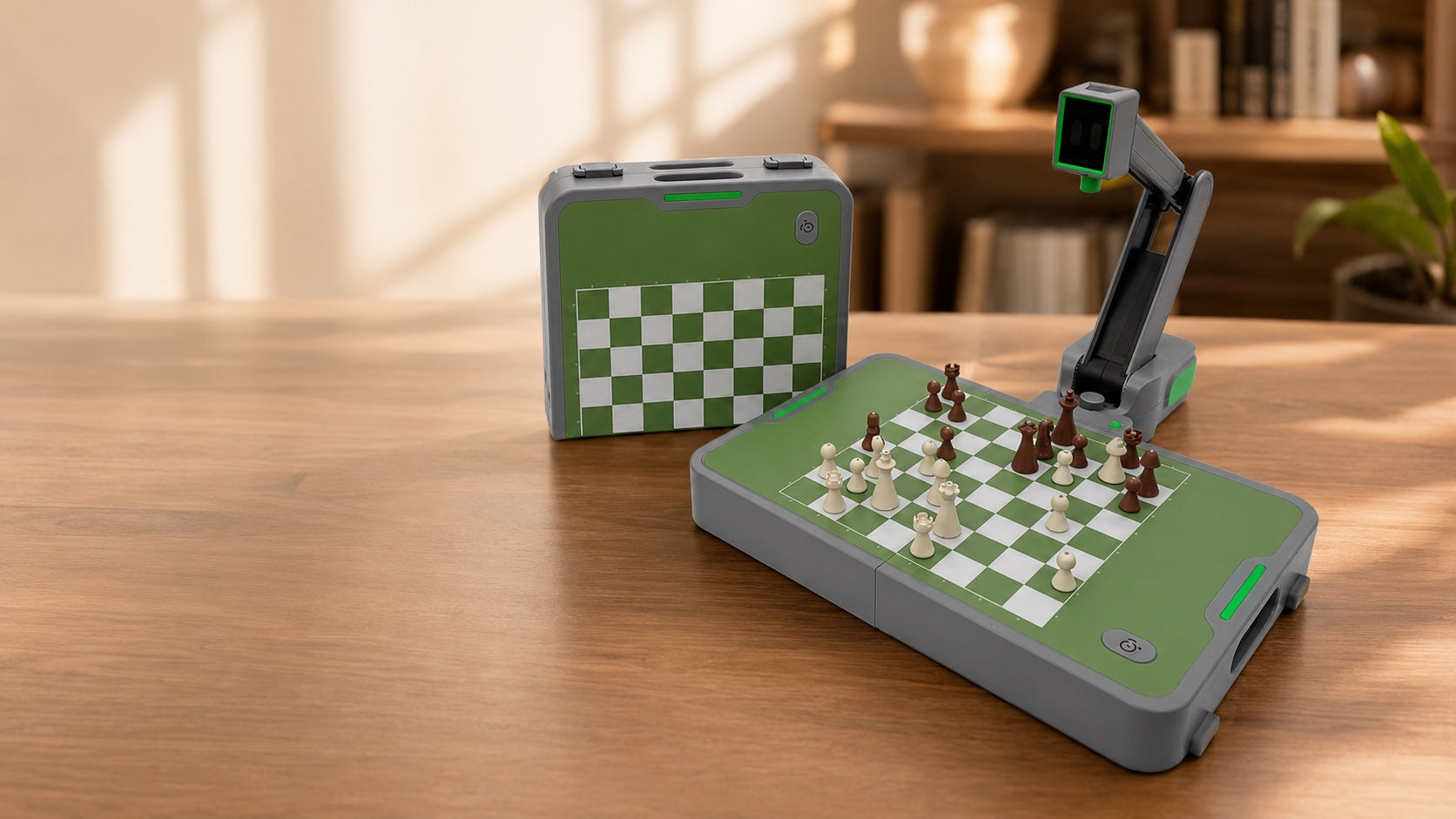 Cynus portable AI chess robot product visual for the support center